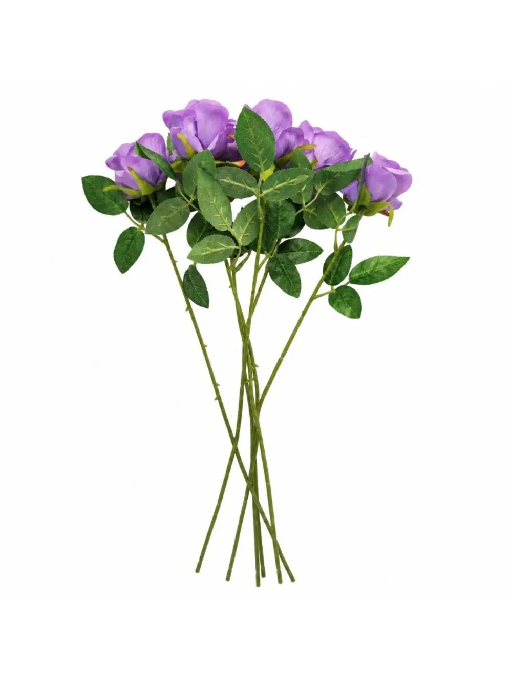 Faux Lavender Roses 6 Stem Bunch 19 Inch Artificial Silk Rose Stems Wedding Bouq